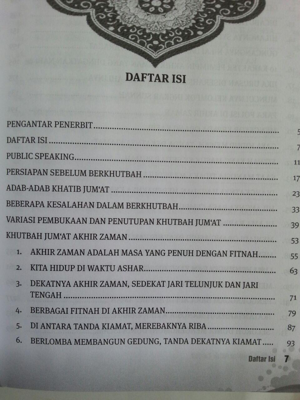 Buku Khutbah Jum'at Akhir Zaman 52 Pesan Wasiat Nasihat Menggugah isi