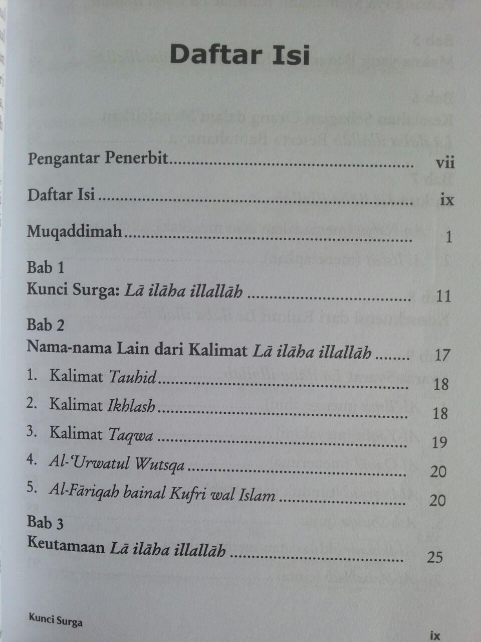 Buku Kunci Surga Laa Ilaaha Illallaah isi