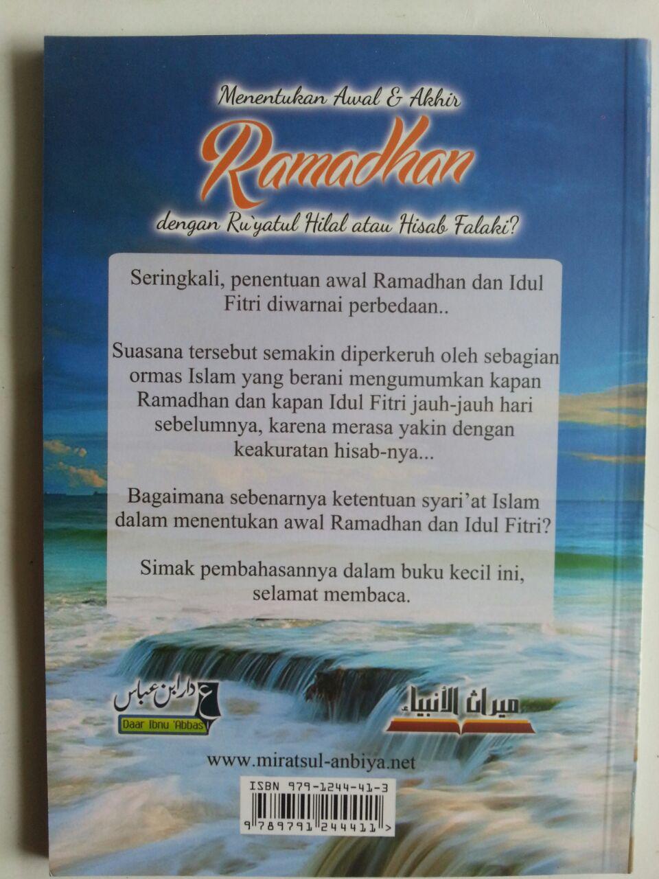 Buku Menentukan Awal Dan Akhir Ramadhan Dengan Ru'yatul Atau Hisab cover