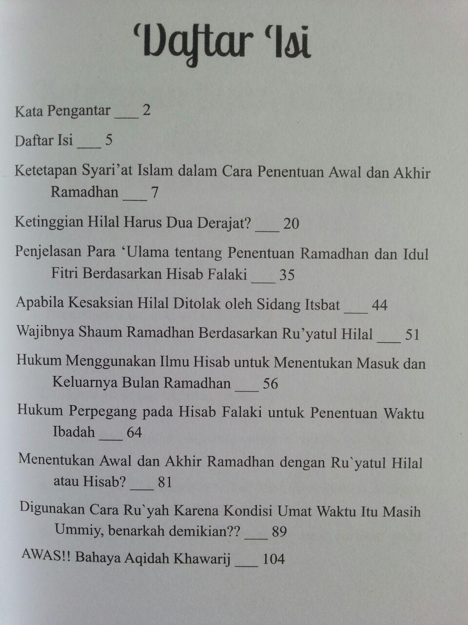 Buku Menentukan Awal Dan Akhir Ramadhan Dengan Ru'yatul Atau Hisab isi 2