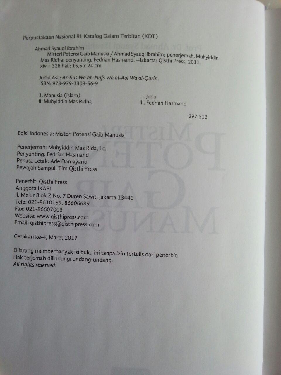 Buku Misteri Potensi Gaib Manusia Kajian Analitis Roh Jiwa Akal isi