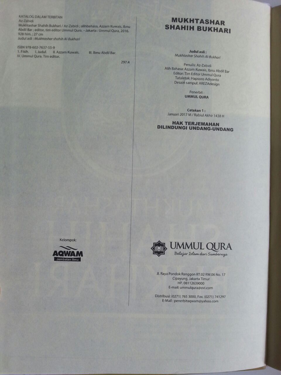 Buku Mukhtashar Shahih Bukhari isi