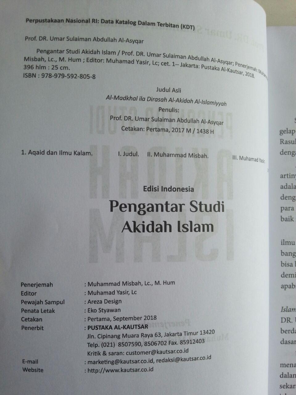 Buku Pengantar Studi Akidah Islam isi