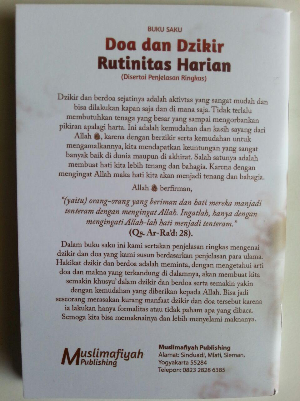 Buku Saku Doa Dan Dzikir Rutinitas Harian Disertai Penjelasan Ringkas cover