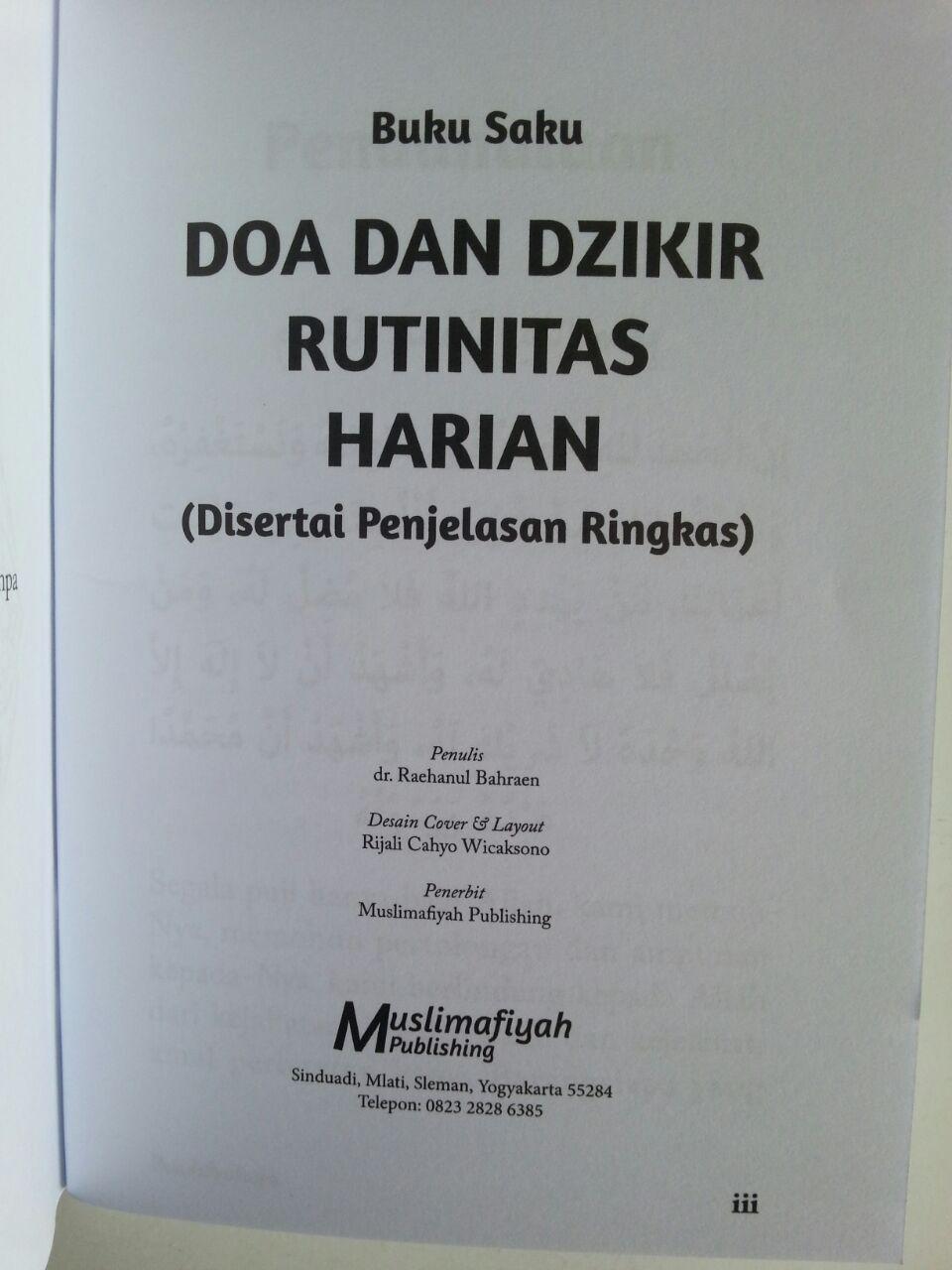 Buku Saku Doa Dan Dzikir Rutinitas Harian Disertai Penjelasan Ringkas isi 2
