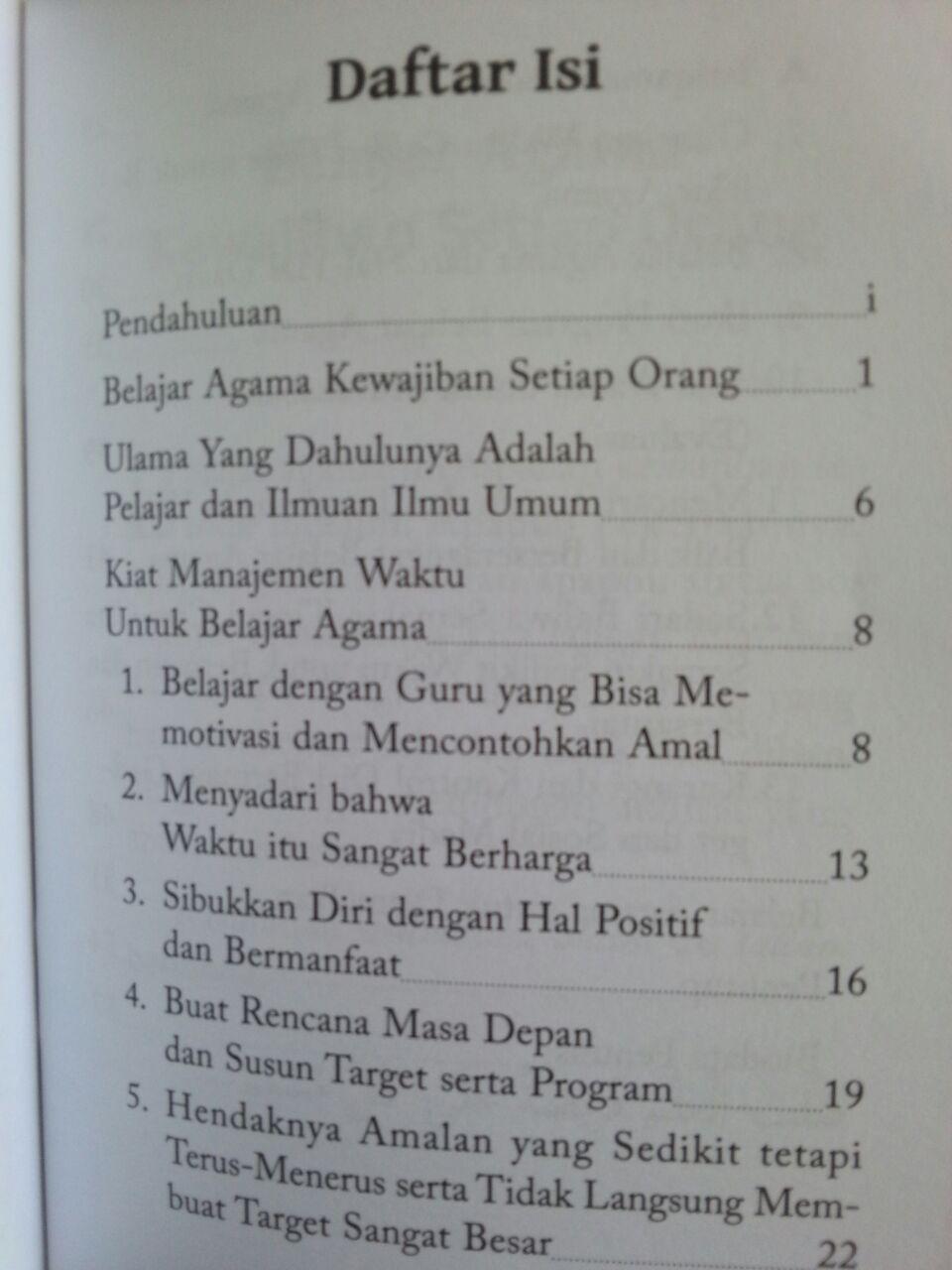 Buku Saku Manajemen Waktu Belajar Agama Bagi Pelajar Mahasiswa Pekerja isi