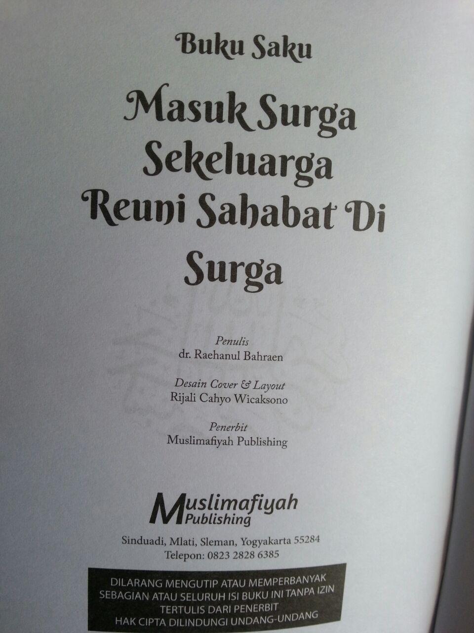 Buku Saku Masuk Surga Sekeluarga Reuni Sahabat Di Surga isi