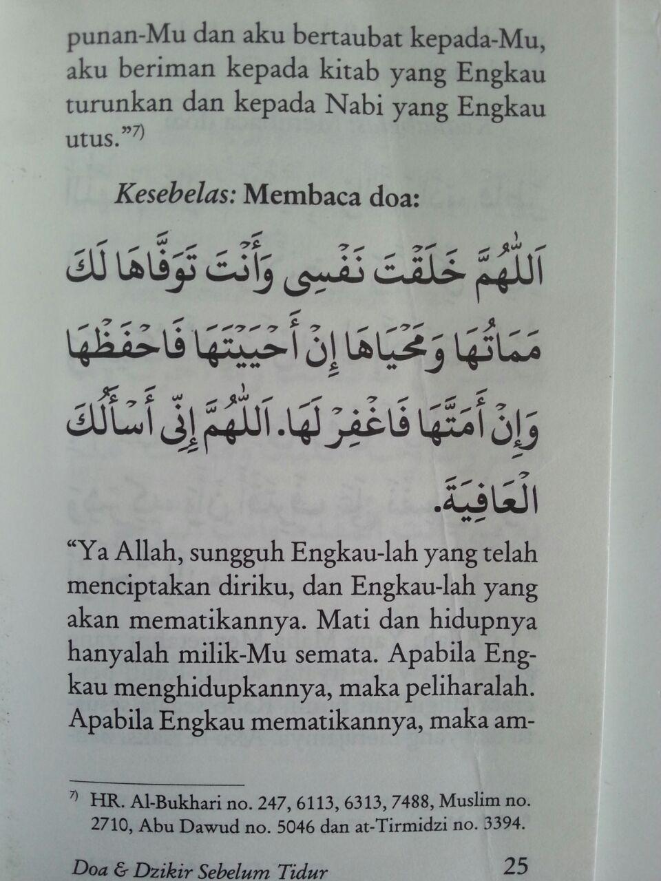 Buku Saku Sifat Tidur Nabi Doa Dan Dzikir Disertai Adabnya isi 3