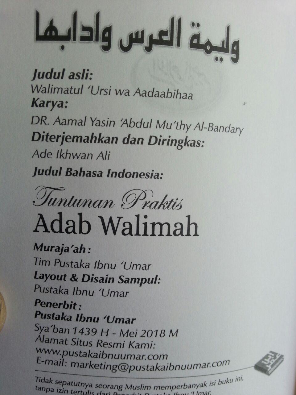Buku Saku Tuntunan Praktis Adab Walimah Menurut Qur'an Dan Sunnah isi 2