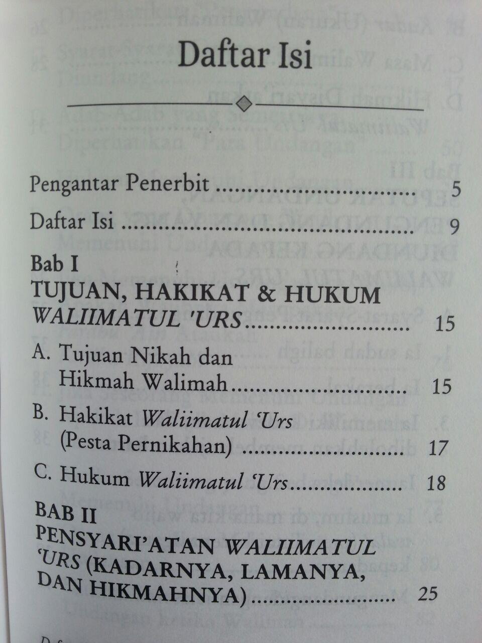 Buku Saku Tuntunan Praktis Adab Walimah Menurut Qur'an Dan Sunnah isi