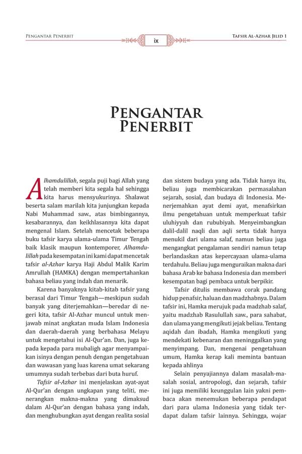 Buku Tafsir Al-Azhar Hamka 1 Set 9 Jilid isi 3