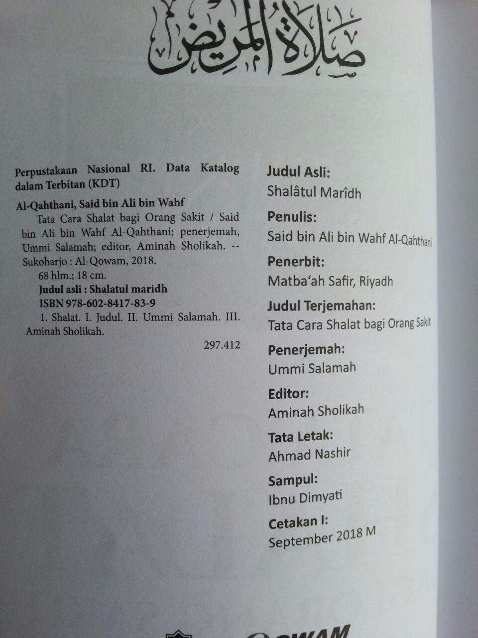 Buku Tata Cara Shalat Bagi Orang Sakit isi