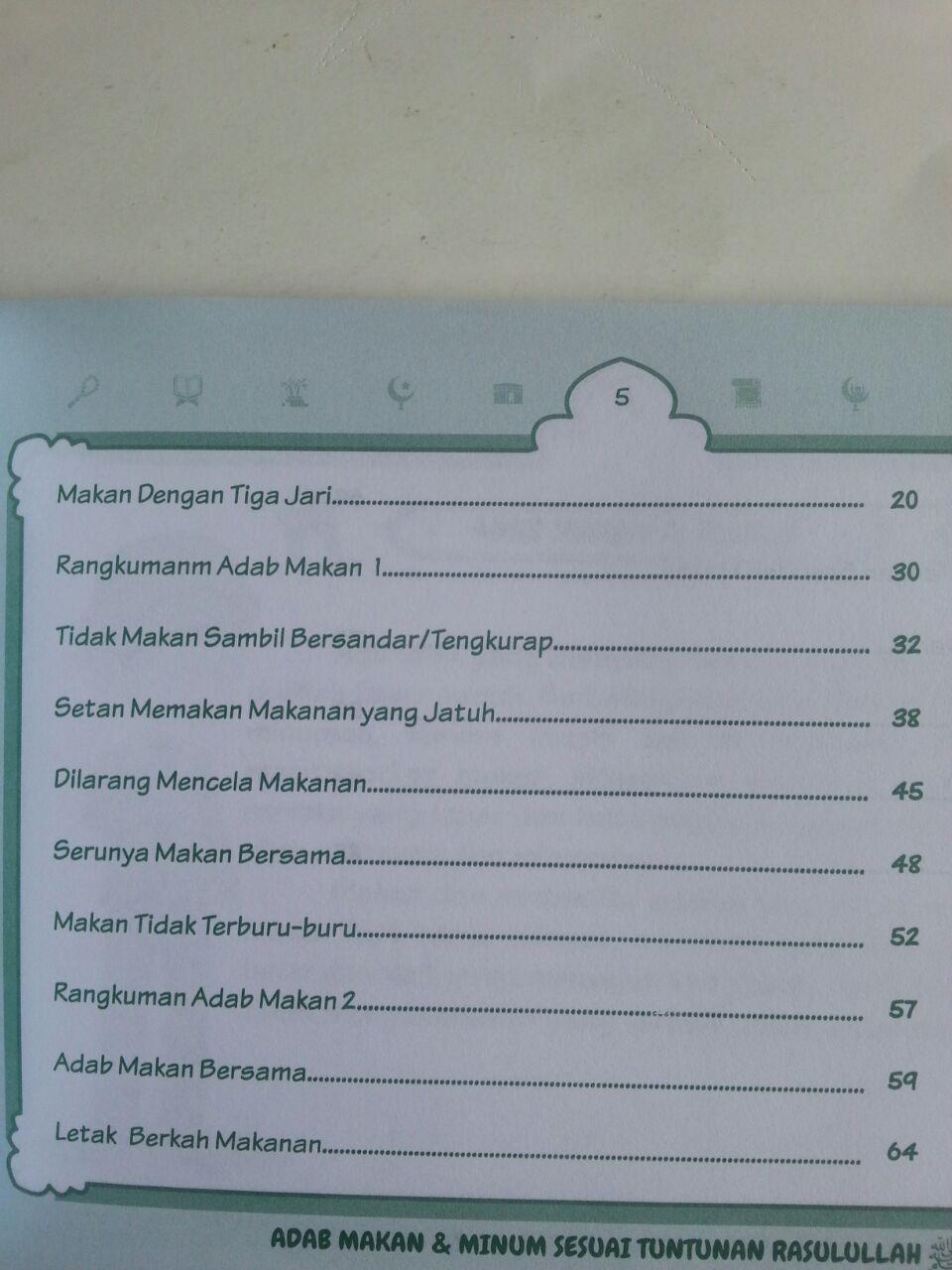 Buku Anak Adab Makan Dan Minum Sesuai Tuntunan Rasulullah isi 2