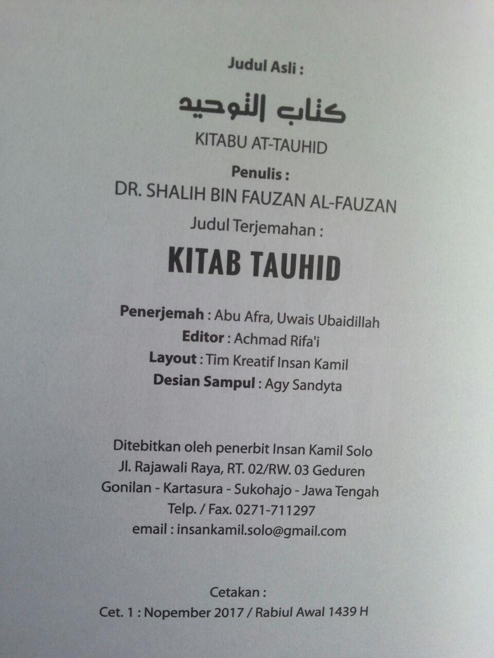 Buku Kitab Tauhid Syaikh Fauzan isi 2
