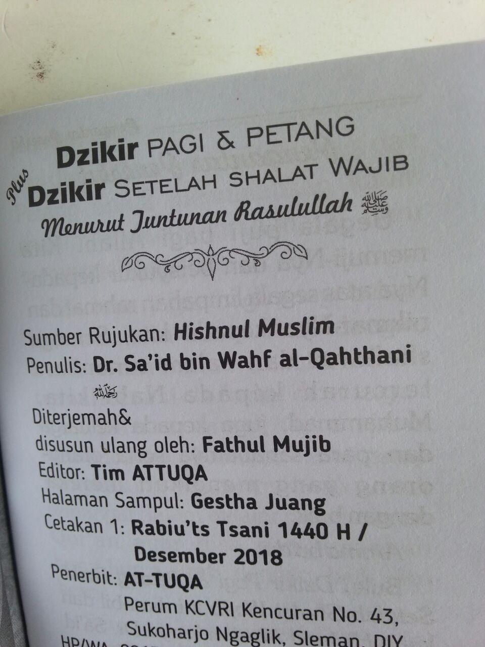 Buku Saku Dzikir Pagi Dan Petang Plus Dzikir Setelah Shalat Wajib isi