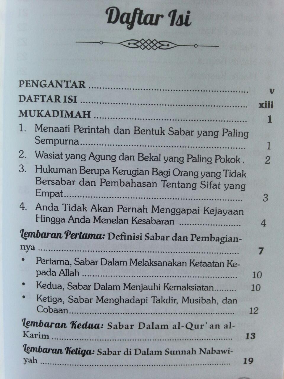 Buku Saku Keutamaan Dan Buah Manis Sabar isi
