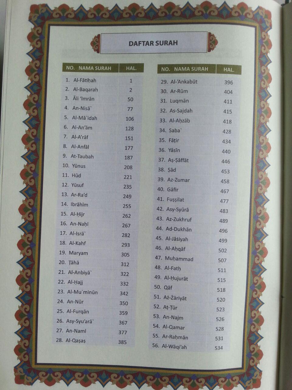 Al-Qur'an Mushaf Utsmani Tajwid Al-Amzar Ukuran A5 isi