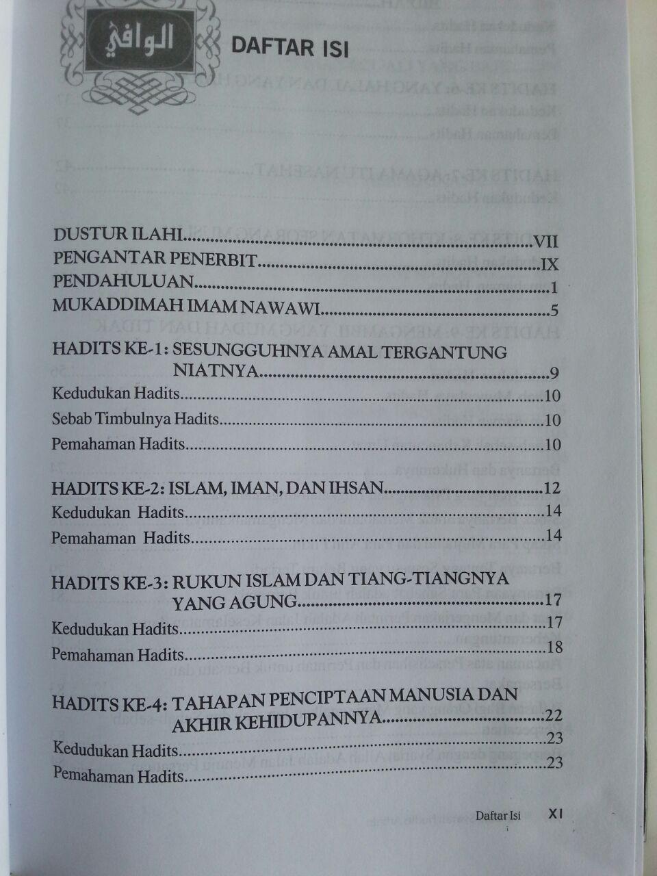 Buku Al-Wafi Syarah Hadits Arbain Imam An-Nawawi isi