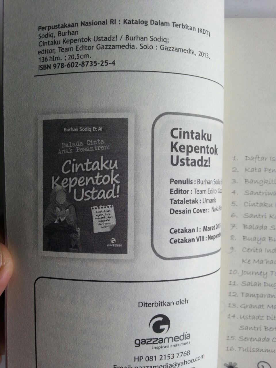 Buku Cintaku Kepentok Ustad Kisah Nyata Lucu Menarik Inspiratif Santri isi