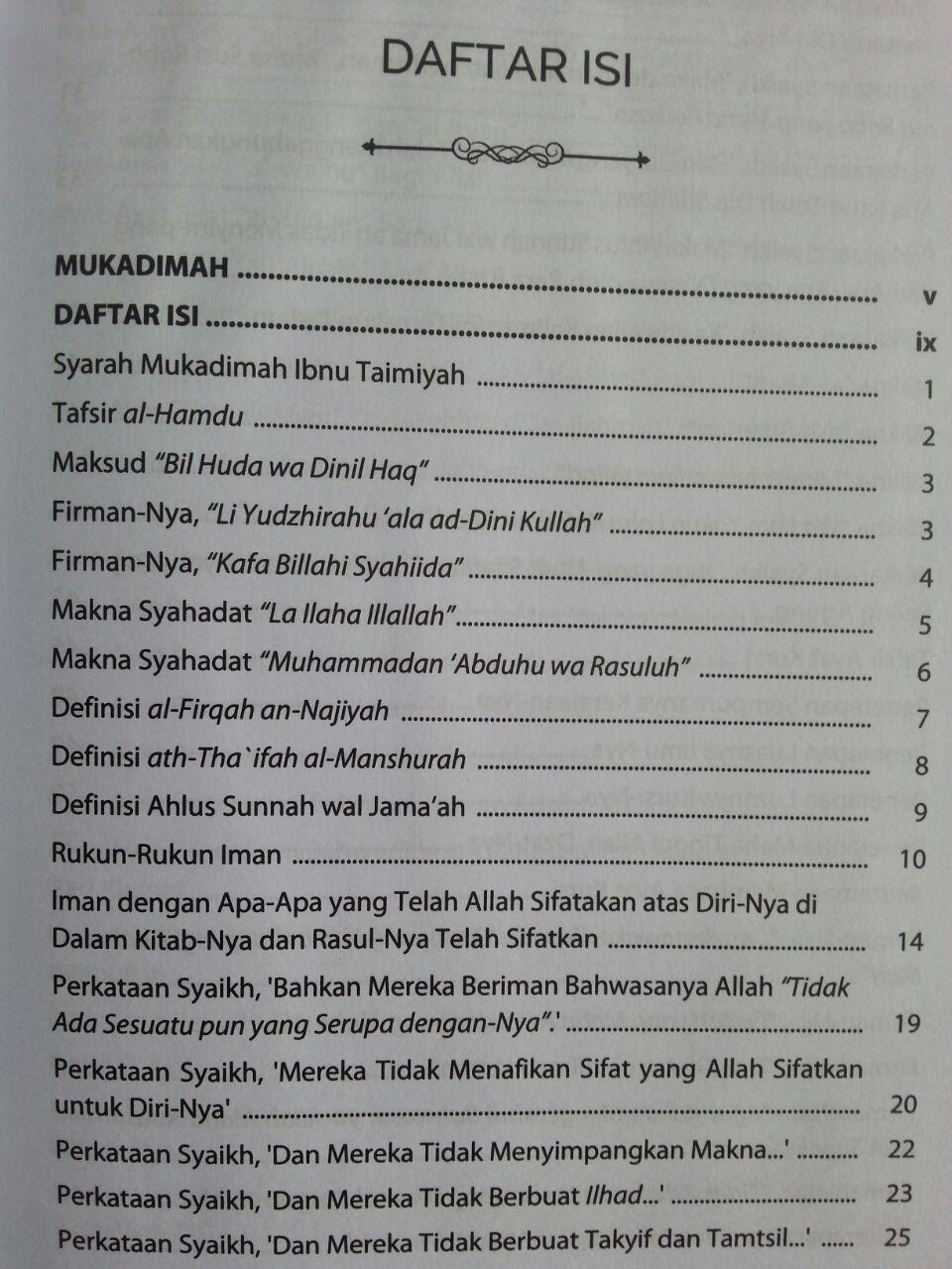 Buku Syarh Al-Aqidah Al-Wasithiyyah Dari Perkataan Ibnu Taimiyyah isi