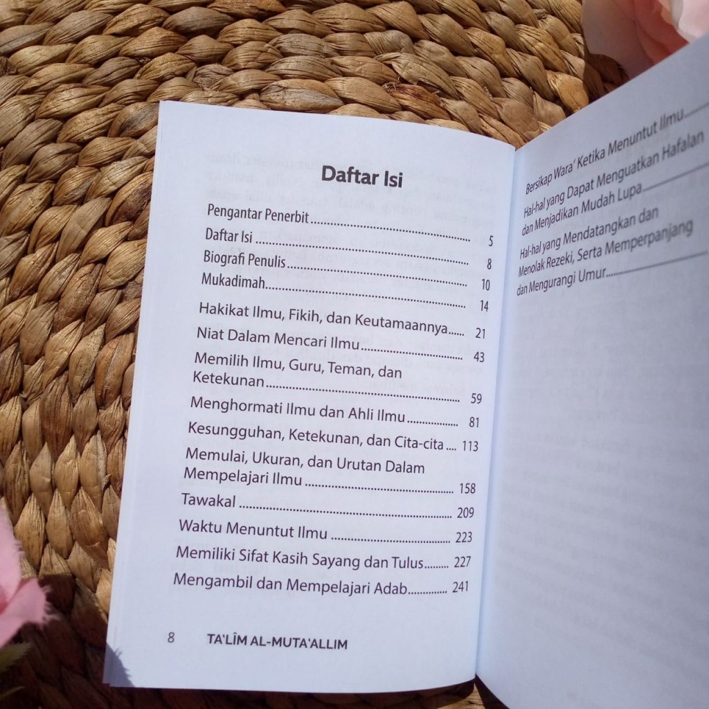 Buku Saku Ta'lim Al-Muta'allim Wasiat Terkait Adab Akhlak Menuntut Ilmu