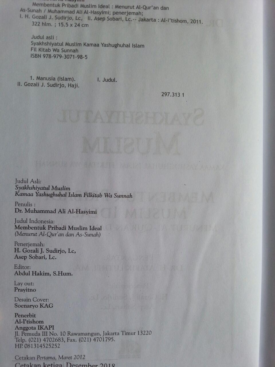 Buku Syakhshiyatul Muslim Membentuk Pribadi Muslim Ideal isi 2