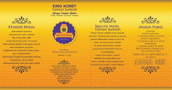 Madu Murni Yaman Sumroh Label