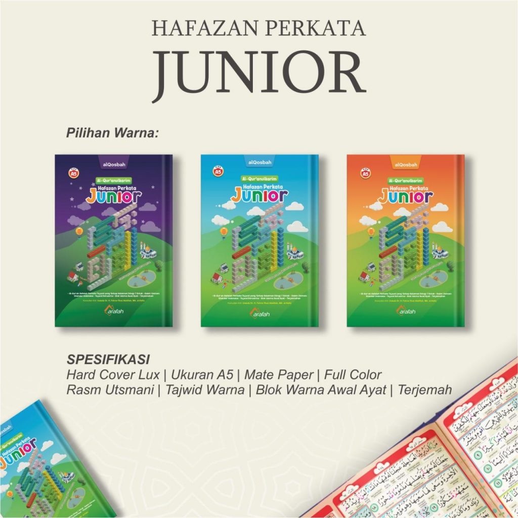 Al-Quran Hafazan Perkata Junior A5 7 Kotak Berwarna Untuk Hafalan