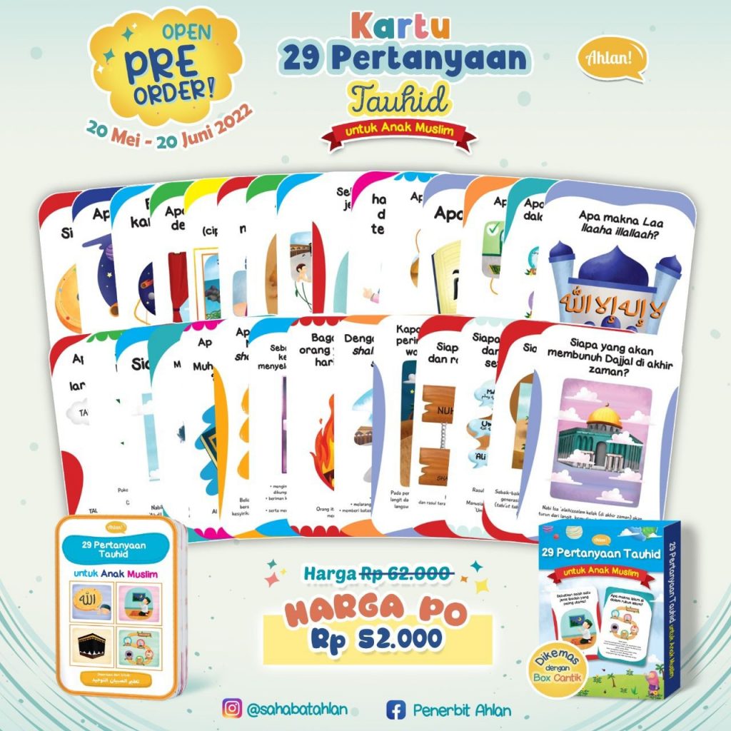 Flash Card Kartu 29 Pertanyaan Tauhid Untuk Anak Muslim