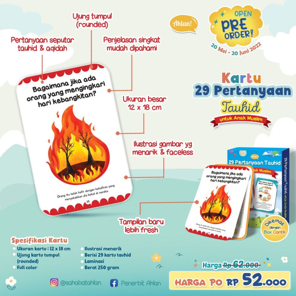 Flash Card Kartu 29 Pertanyaan Tauhid Untuk Anak Muslim