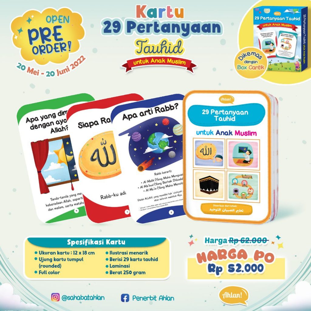 Flash Card Kartu 29 Pertanyaan Tauhid Untuk Anak Muslim