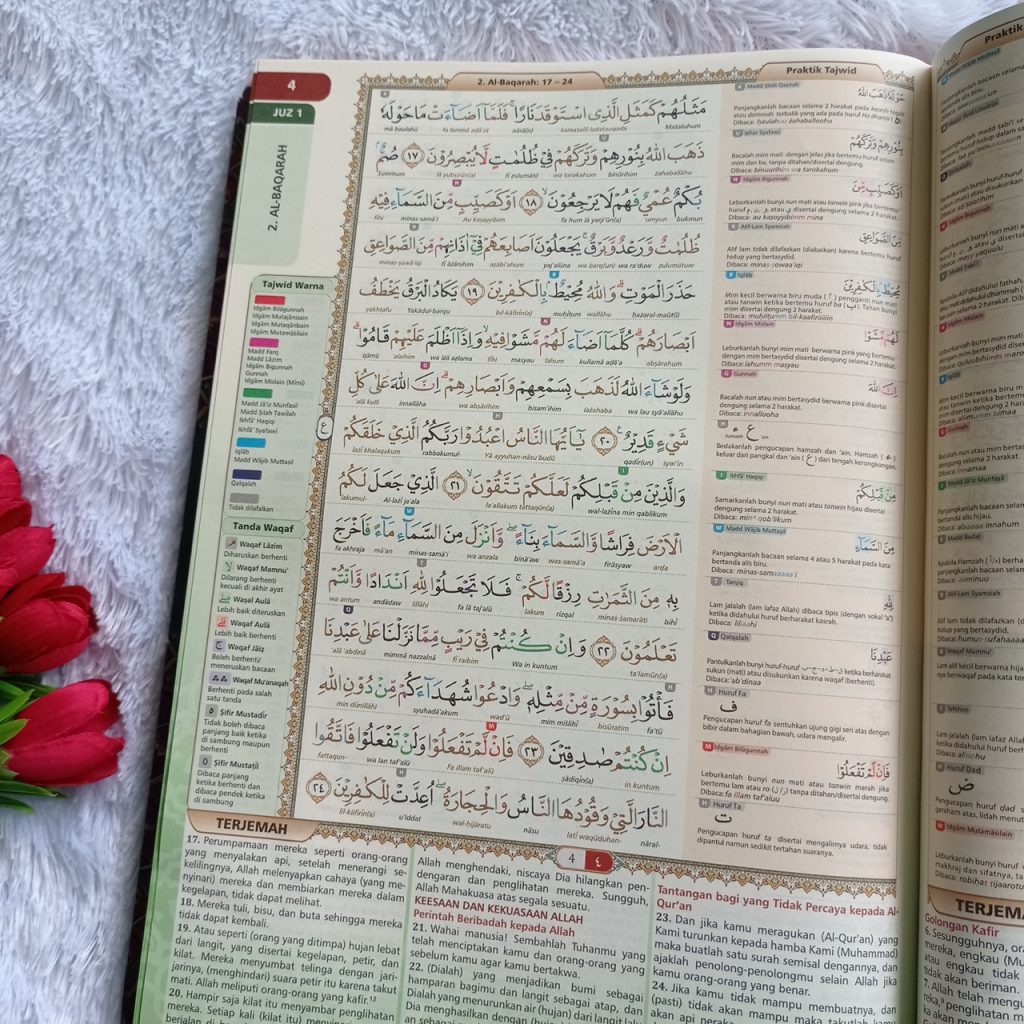 Al-Qur'an Belajar Tajwid 1 Baris Hukum Tartil Terjemah Ukuran A4