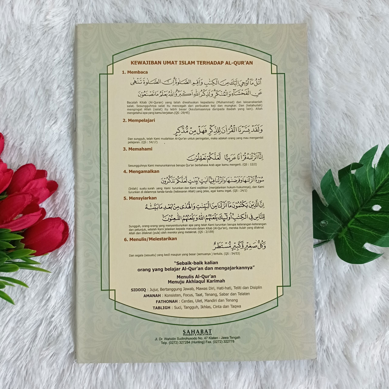 Buku Belajar Menulis Iqro Bil Qolam Metode Turutan Cover Belakang