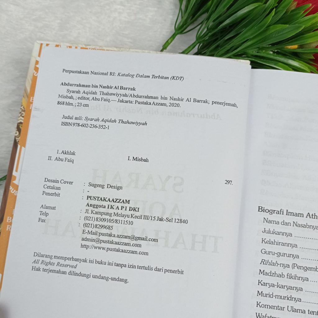 Buku Syarah Aqidah Ath-Thahawiyah Penjabaran Lengkap