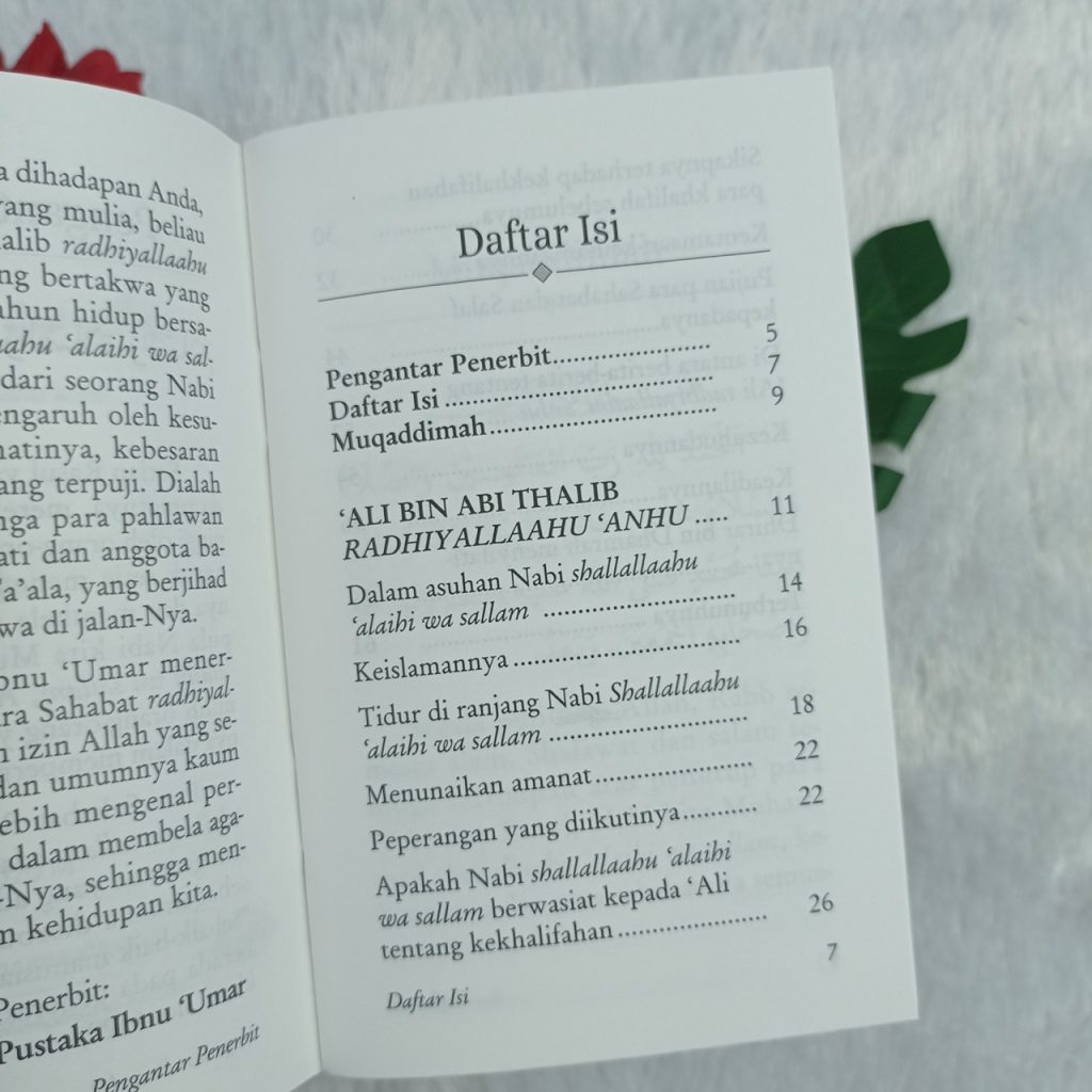 Buku Saku Ali Bin Abi Thalib Zuhud Pembawa Panji