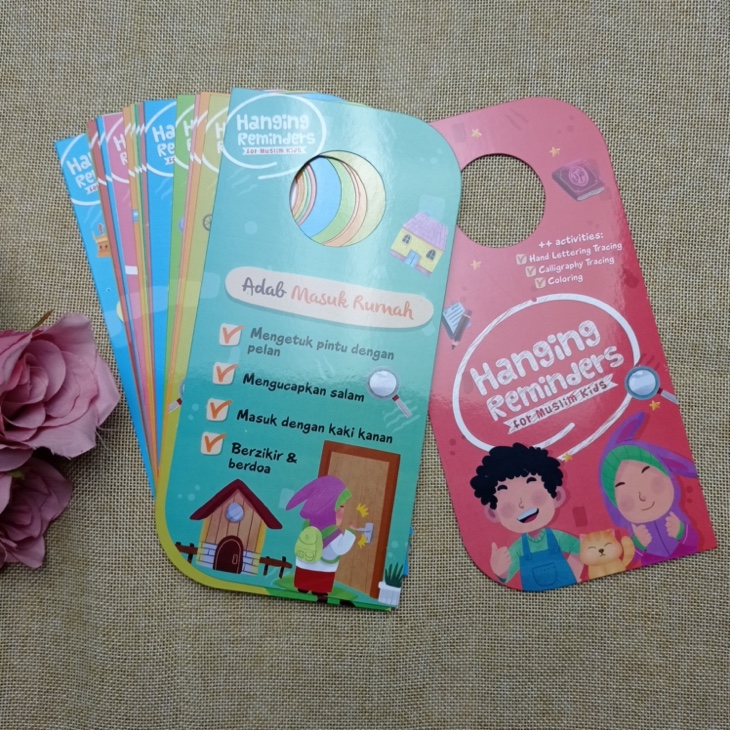 Hanging Reminders For Muslim Kids Gantungan Mini Poster Praktis