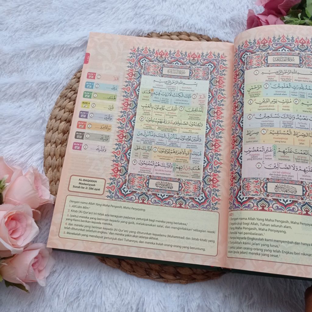 Al-Quran Hafalan Hafazan Perkata Latin 8 Blok Transliterasi Tajwid A4