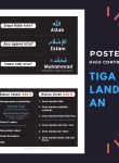 Poster High Contrast Tiga Landasan Rukun Islam Dan Iman