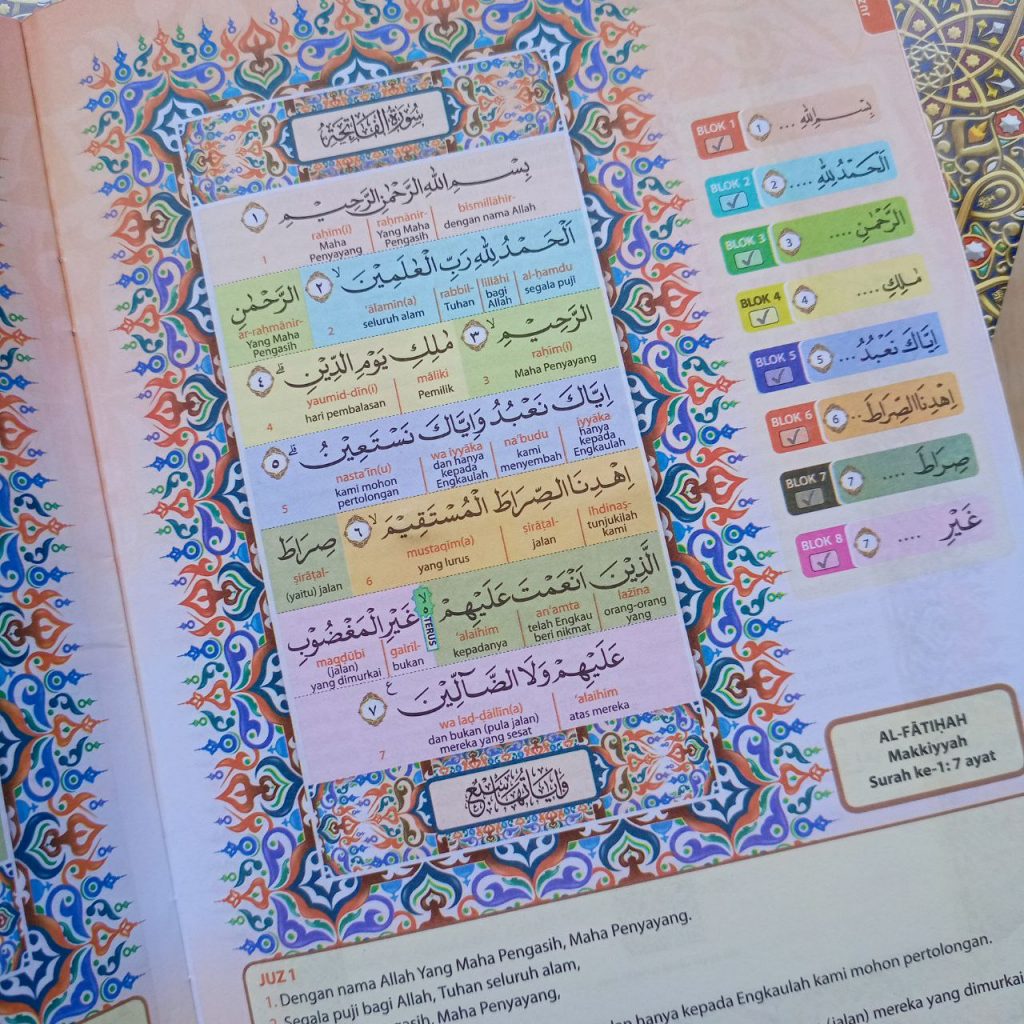 Al-Quran Hafalan Hafazan Perkata Latin 8 Blok PER JUZ