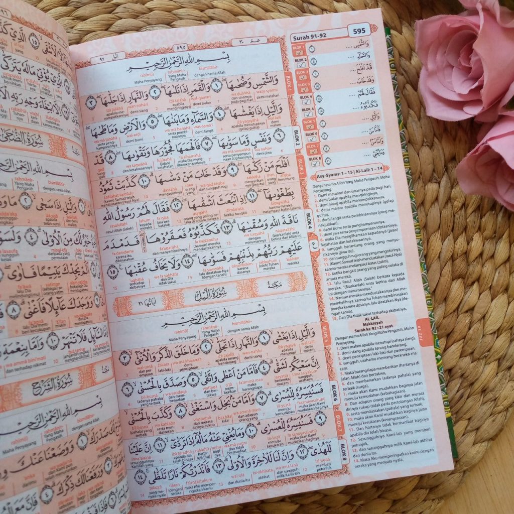 Al-Qur'an Hafalan Hafazan 8 Per Kata Latin 2 Warna Terjemah Translit Latin A5