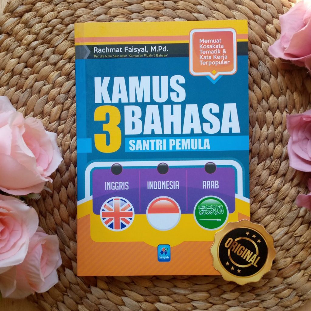 Buku Kamus 3 Bahasa Santri Pemula Inggris Indonesia Arab