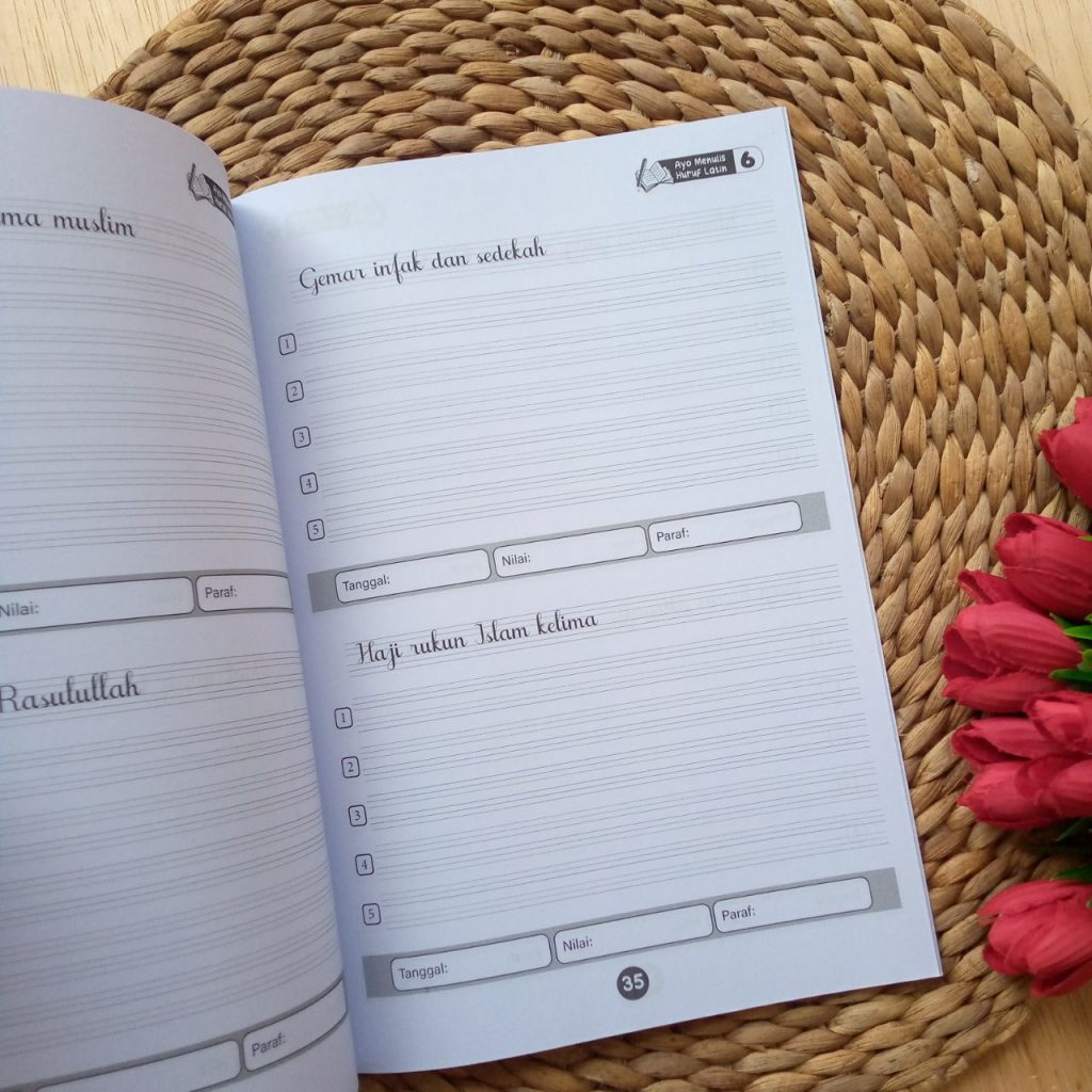 Buku Ayo Menulis Huruf Latin  Set 6 Jilid 