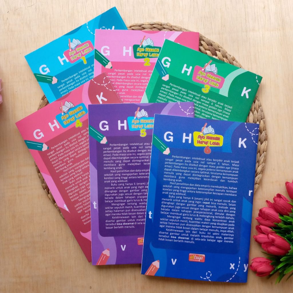 Buku Ayo Menulis Huruf Latin  Set 6 Jilid 