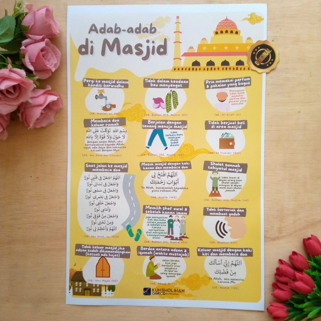 Poster Adab Di Masjid Kun Sholihan Toko Muslim Title
