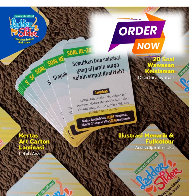 Ladder Dan Slider Permainan Edukasi Anak Islami Ular Tangga Dengan Kartu Langkah