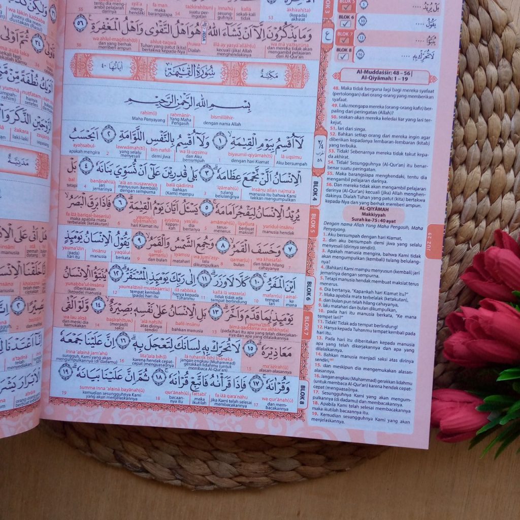 Al-Qur'an Hafalan Hafazan 8 Per Kata Latin 2 Warna Terjemah Translit Latin A4