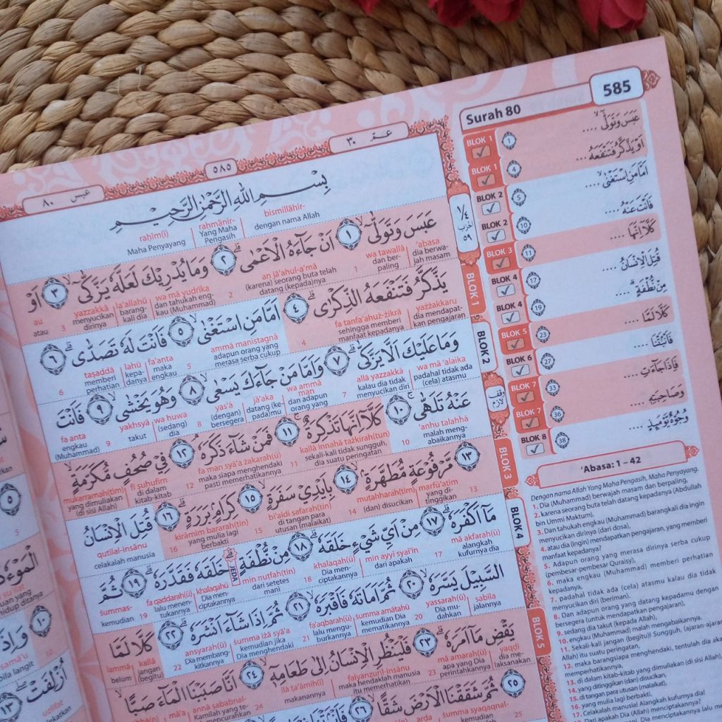 Al-Qur'an Hafalan Hafazan 8 Per Kata Latin 2 Warna Terjemah Translit Latin A4