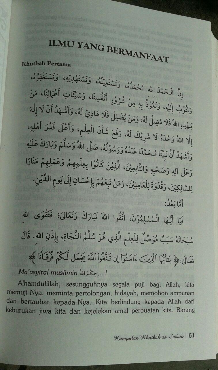Buku Kumpulan Khutbah As-Sudais Imam Masjidil Haram isi 3