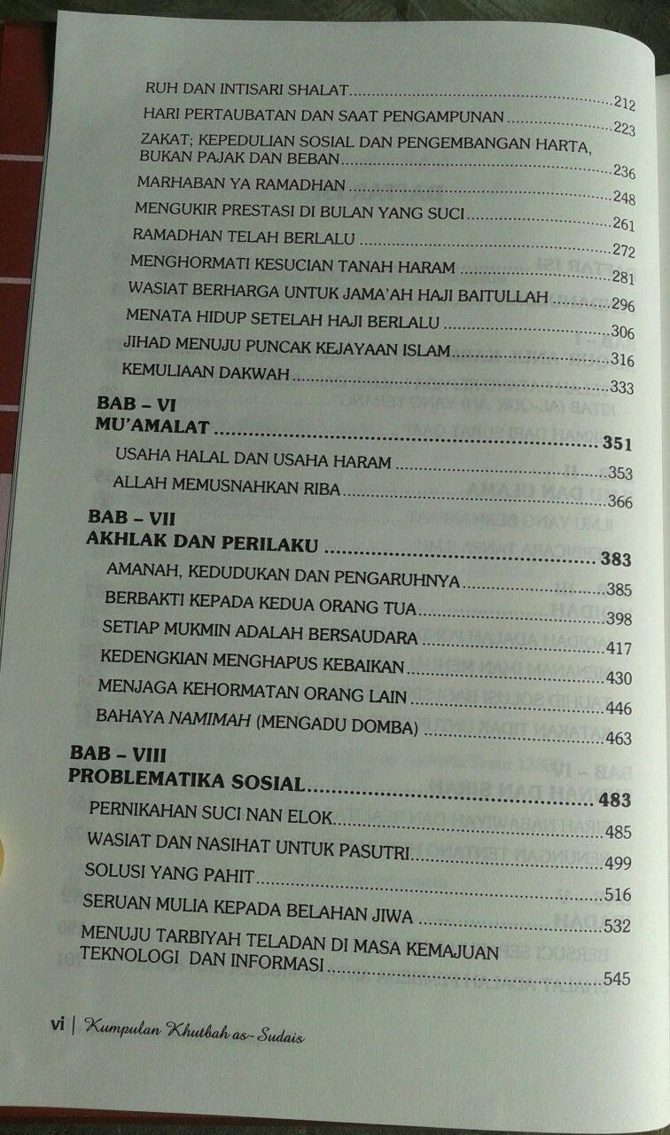 Buku Kumpulan Khutbah As-Sudais Imam Masjidil Haram isi